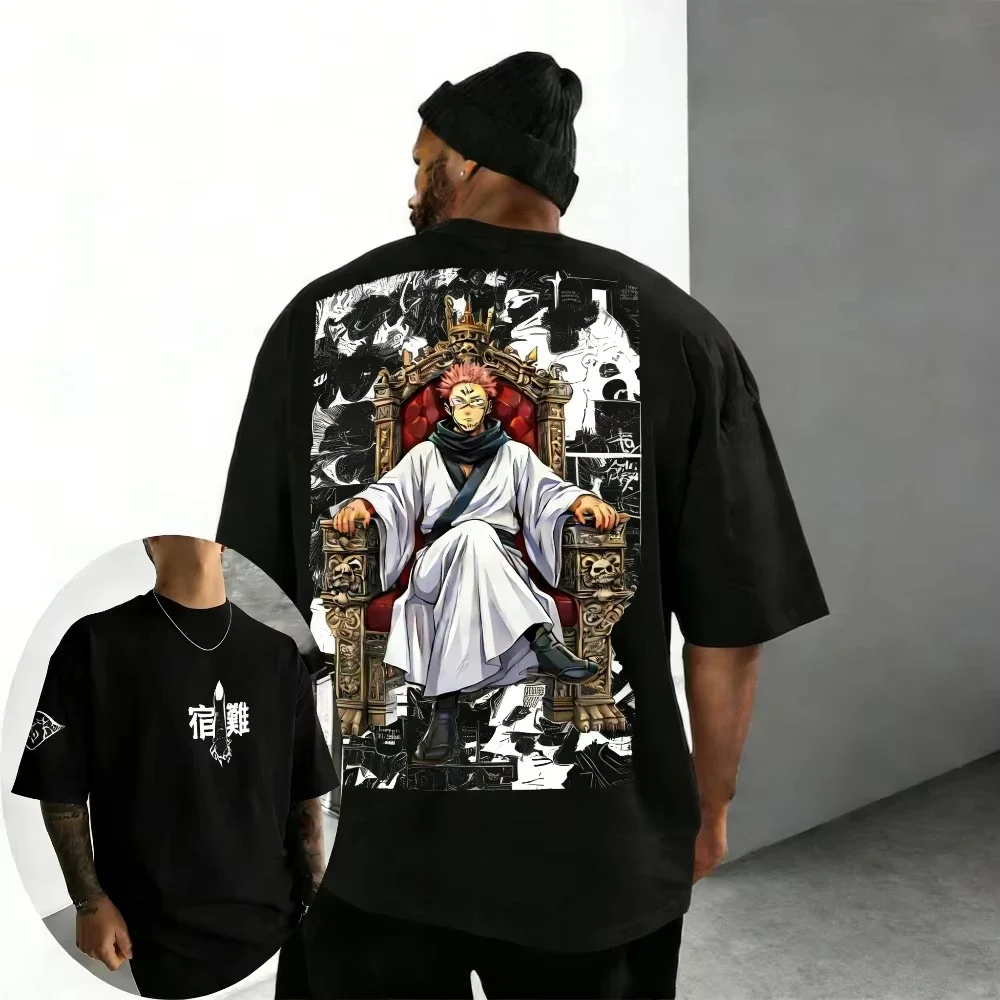 Jujutsu Kaisen Itadori Yuji 2026 New Summer Harajuku Anime Printed Round Neck Casual Parent Child Short Sleeve Unisex T-shirt