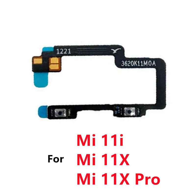 Volume Flex Cable Para Xiaomi Mi 11i 11X 11 X Pro Switch Botões Laterais de Volume Chave Flex Cable Ribbon Substituições Peças