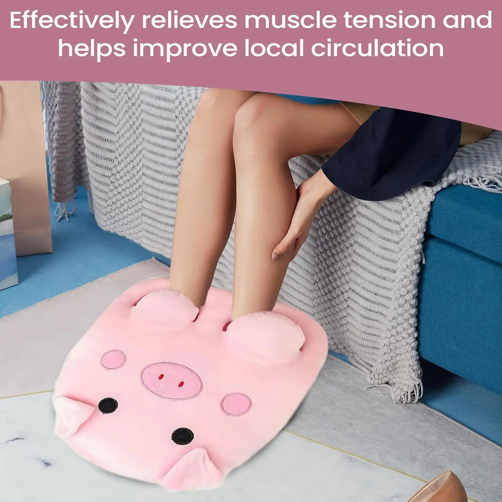 Electric Hand Warmer Plush 3 Levels Animal Shape Foot Warmer Under Desk 2 In 1 Heater For Daily Cold Weather Home Winter Women