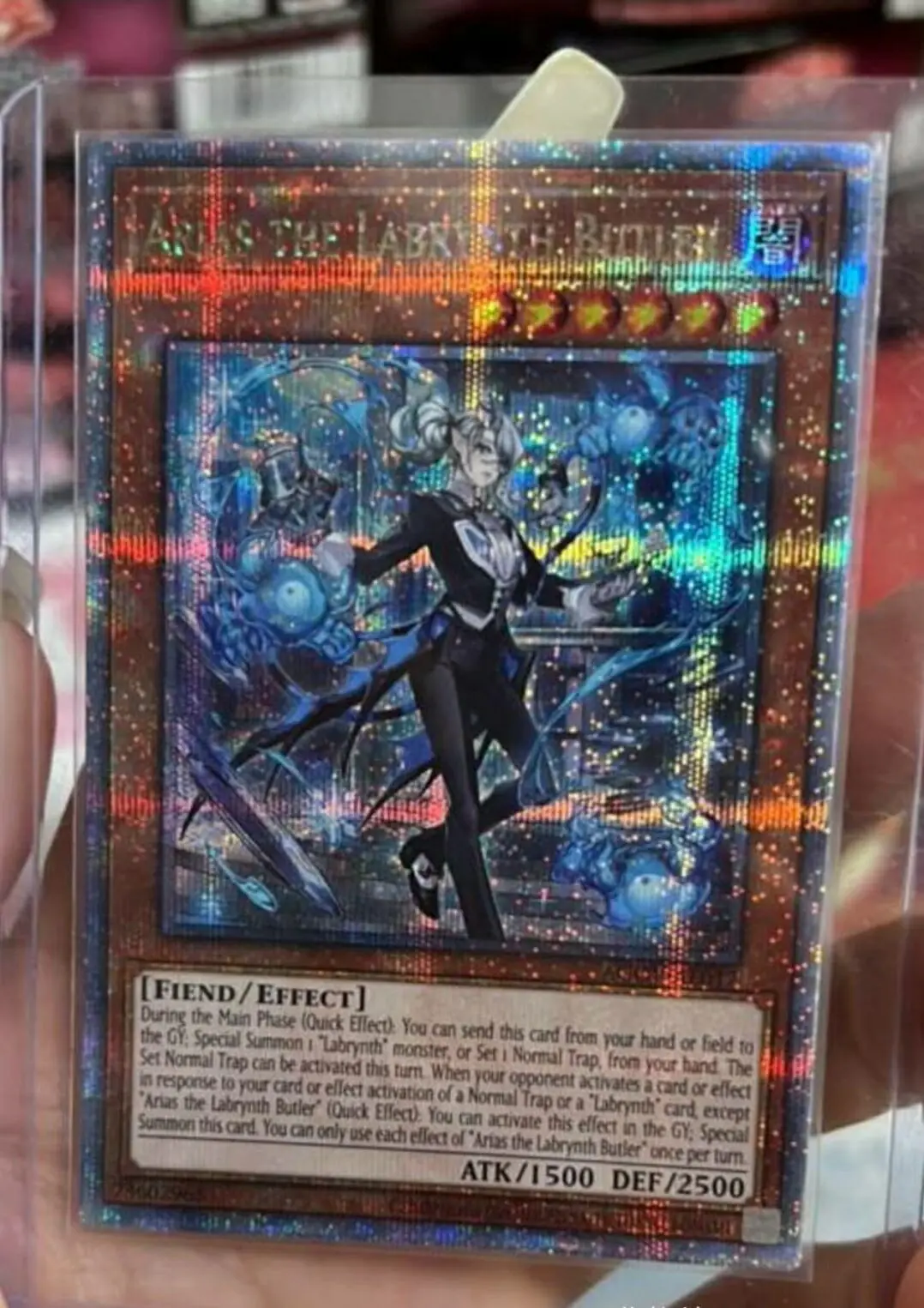 Yugioh Master Duel Monsters AGOV-AE017 Arias the Labrynth Butler 25th Quarter Century Secret English TCG Collection Mint Card