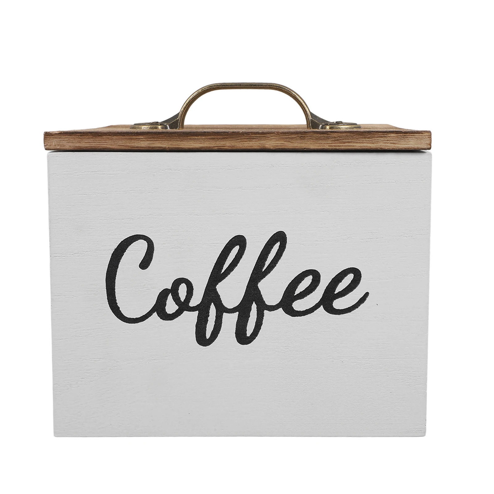 

Square Wooden Box Lid Spacious Interior Coffee Storage Organizer Kitchen Home Travel Elegant Design Practical Portable