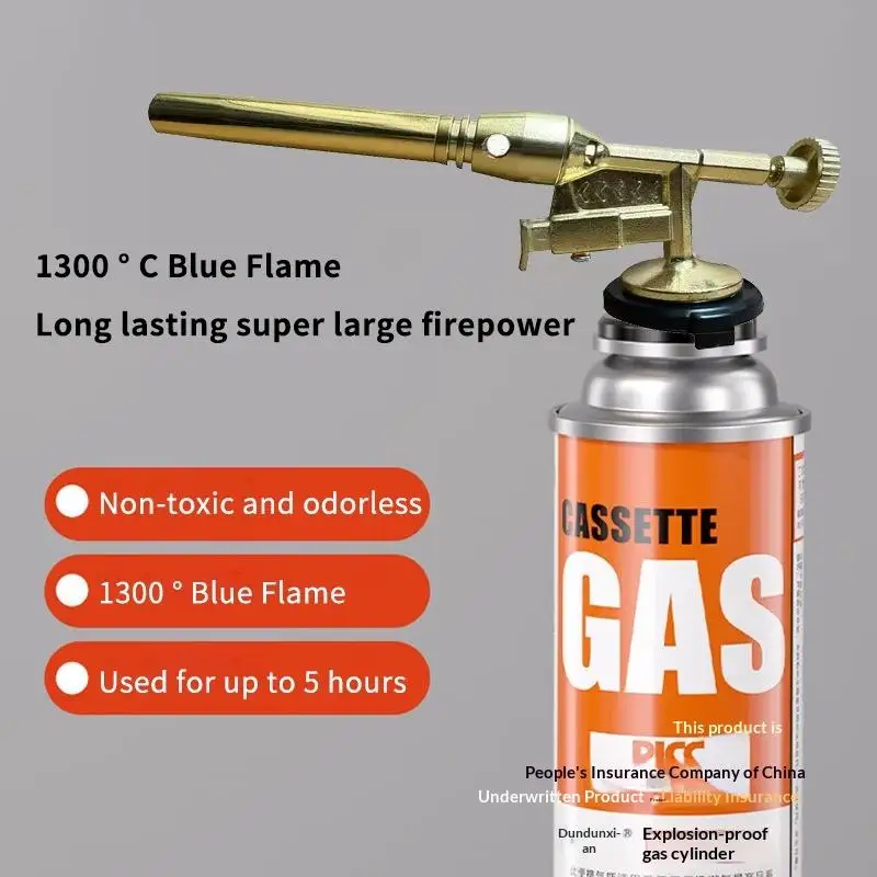 Portable Copper Gas Welding Torch Strong High Temp Flame for Metal Soldering Outdoor BBQ Setup