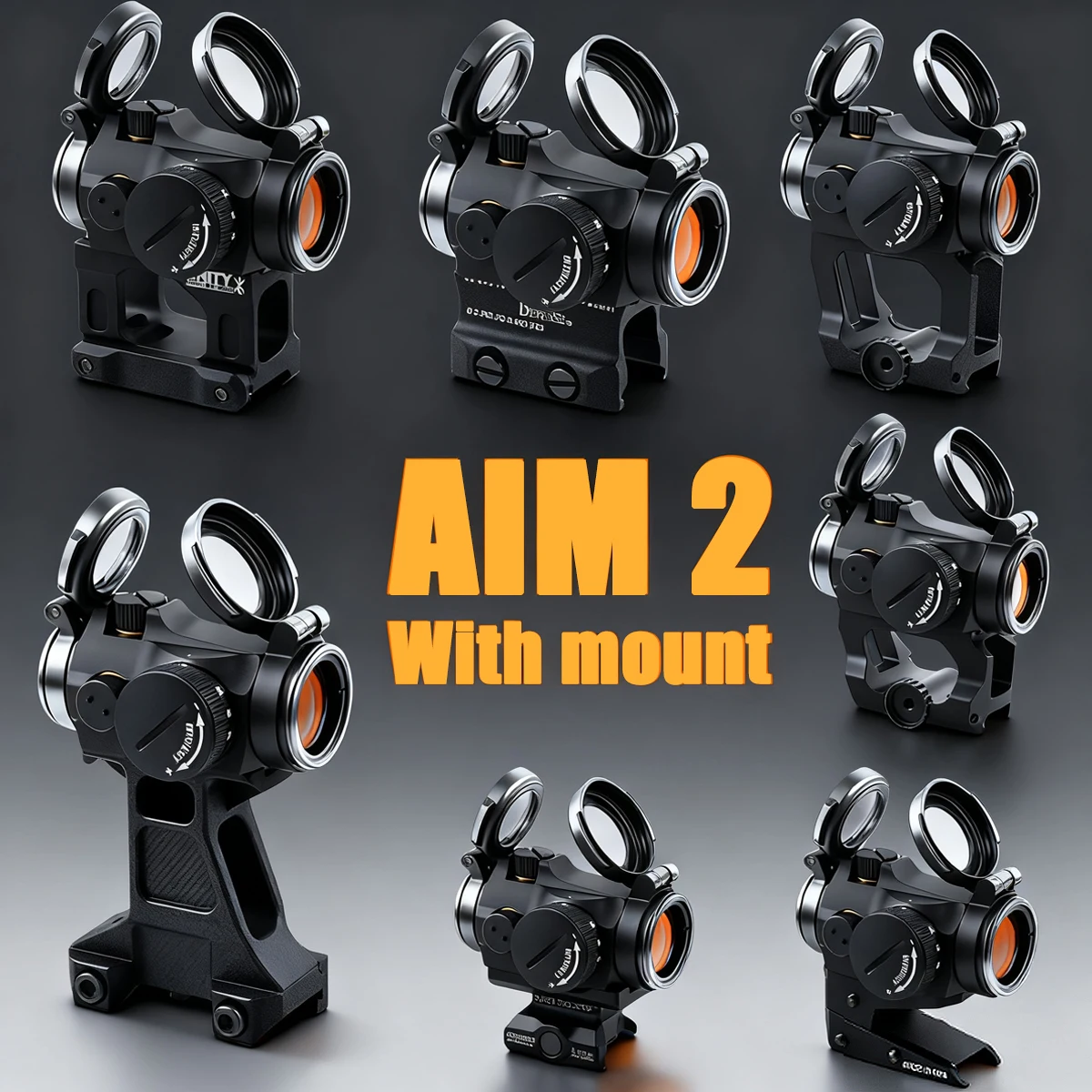 

Tactical AIM T02 Red Dot Sight Scope with Riser Mount 2MOA Optics Reflex T02 Red Dot Riflescope with Original Marking LOGO