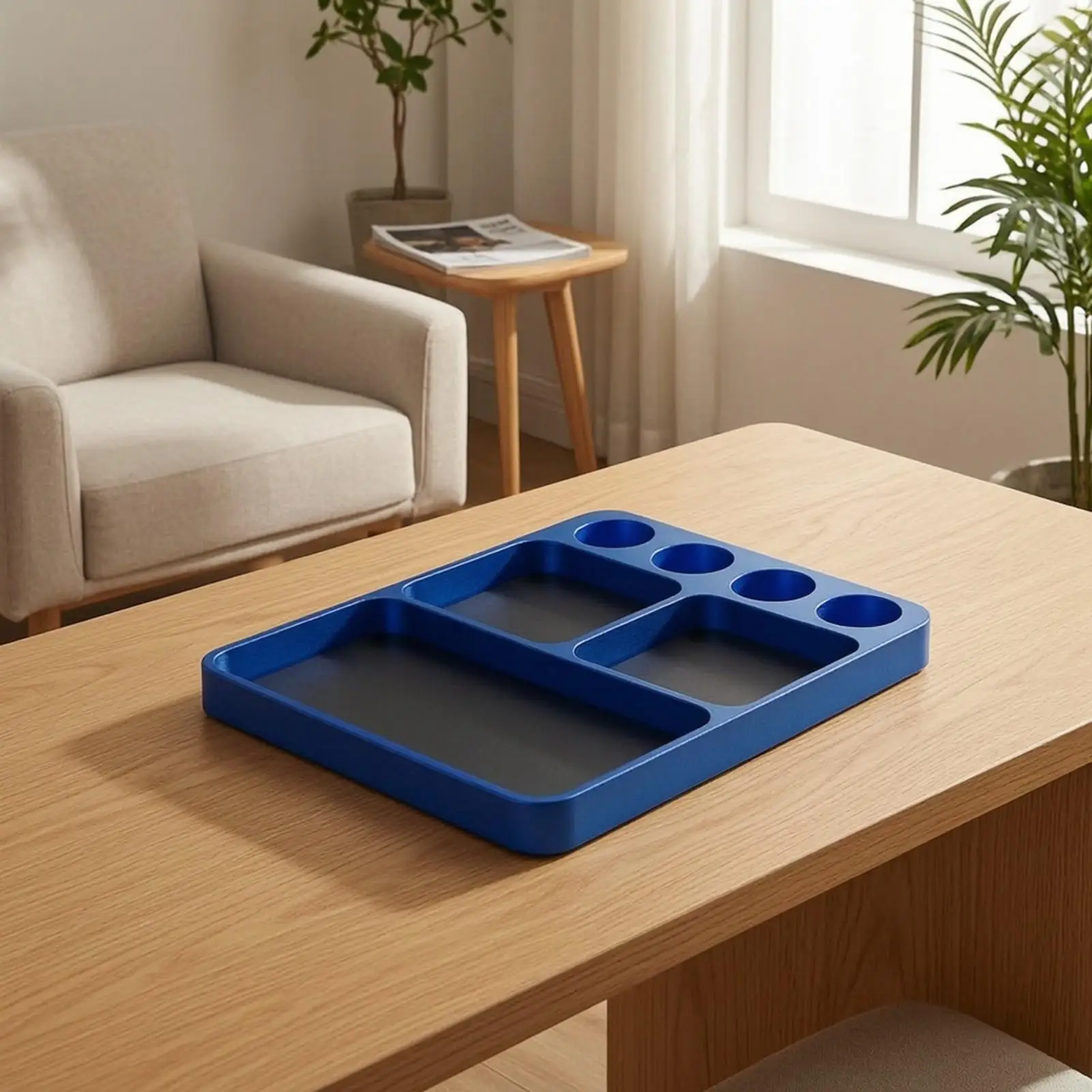 Aluminum Parts Tray with Compartments Versatile Tool Holder Tray with Surface Lightweight Aluminum Parts Organizer for Model
