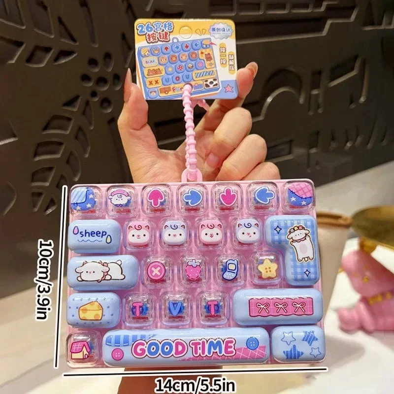 26Grid Keycap Clicker Anti-Stress Fidget Keyboard Schlüsselanhänger Entspannungsknopf Cartoon Handentspannung Partygeschenk 26Grid Keycap Schlüsselanhänger – Detail 7