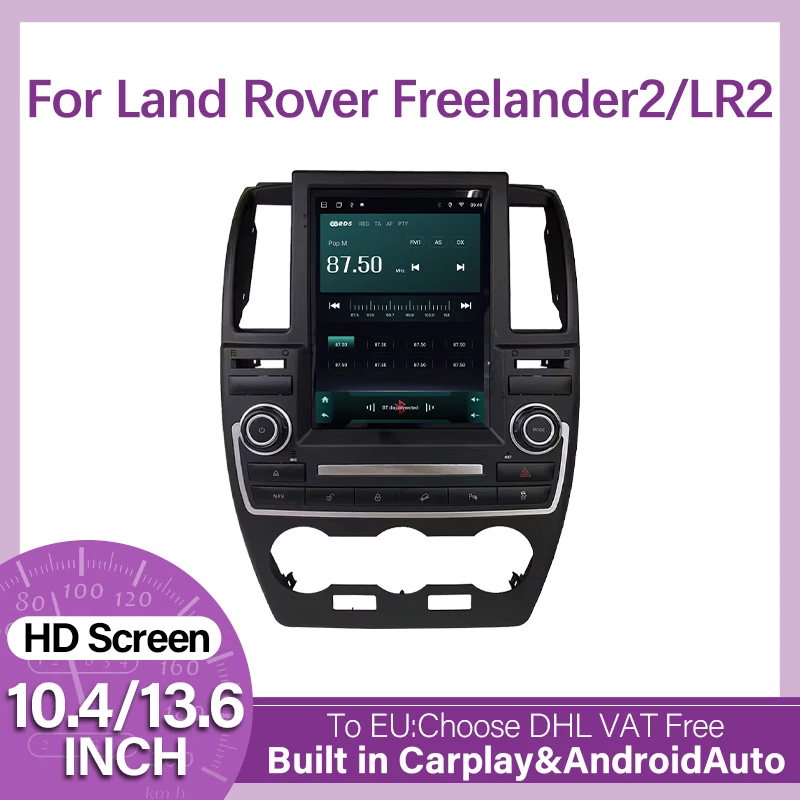 

Автомобильный GPS-навигатор с вертикальным экраном, Android 13, для Land Rover Freelander 2/LR2, мультимедийный плеер для Carplay, Android, авто