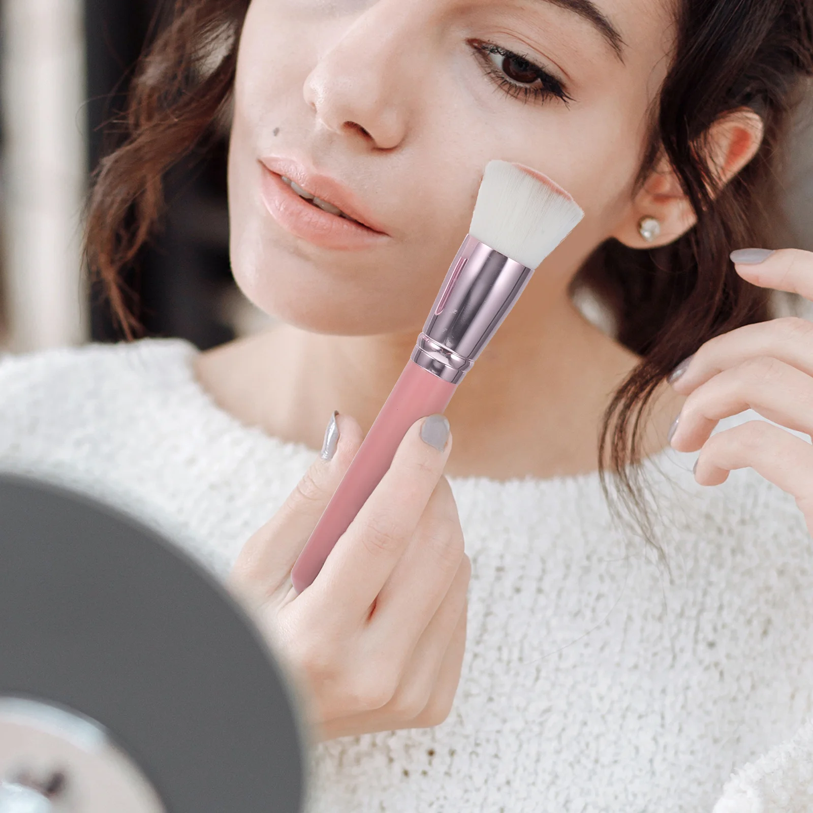 

2 Pcs Makeup Accessories Cosmetics Brush Fiber Bristles Powder for Woman Beauty Tools