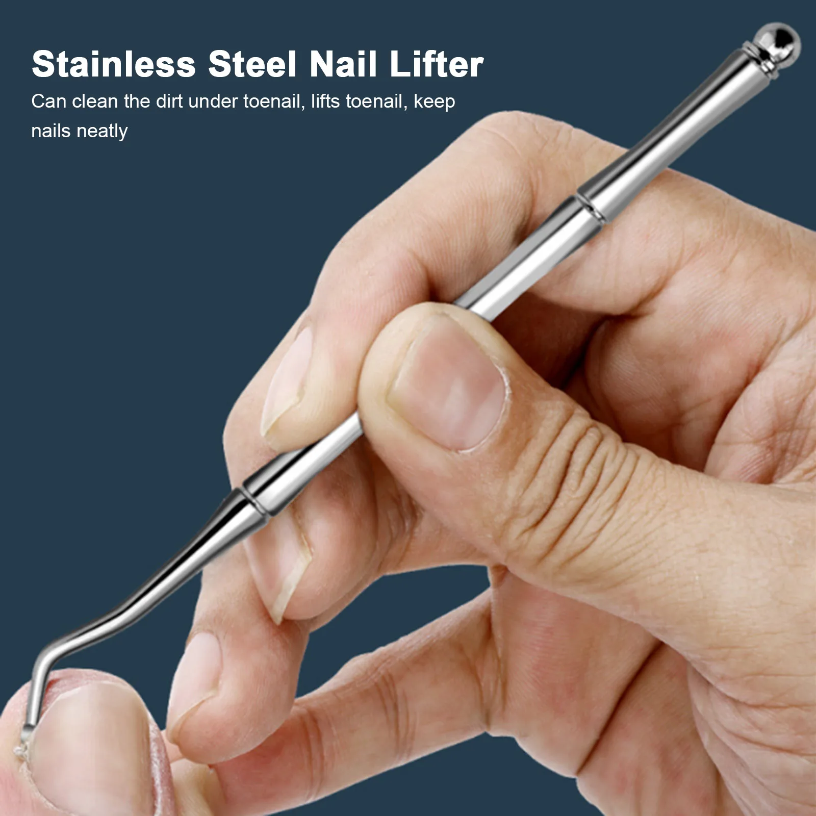 Kit de Ferramentas Ingrown Aço Inoxidável Unha, Tesoura, Clipper, Levantador, Unha, Prego Grosso, 2Pcs