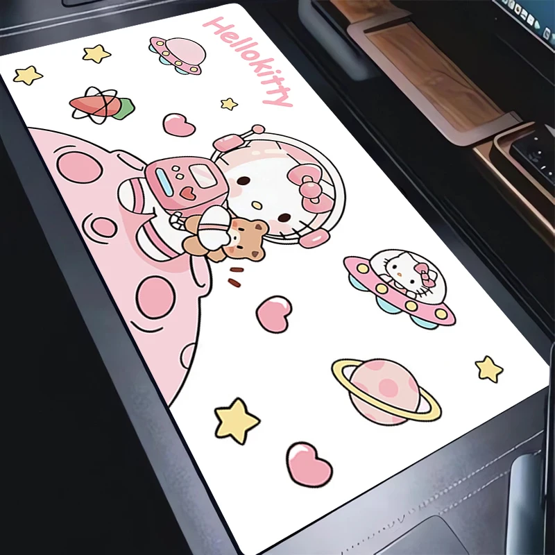 

Mouse Pad PC Pink Cartoon Astronaut Cat Mousepad Laptop Space H-hello Kitty Gamer Cabinet Keyboard Rug XXL Anime Kawaii Desk Mat