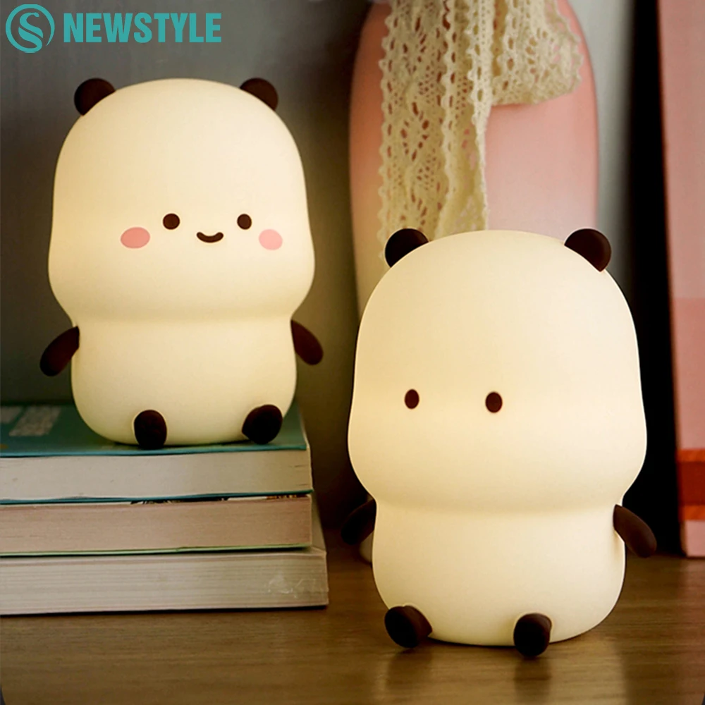 Cute Animal Night Light Soft Silicone Nursery Sleeping Nightlight Portable Dimmable Rechargeable Table Lamp For Kids Room