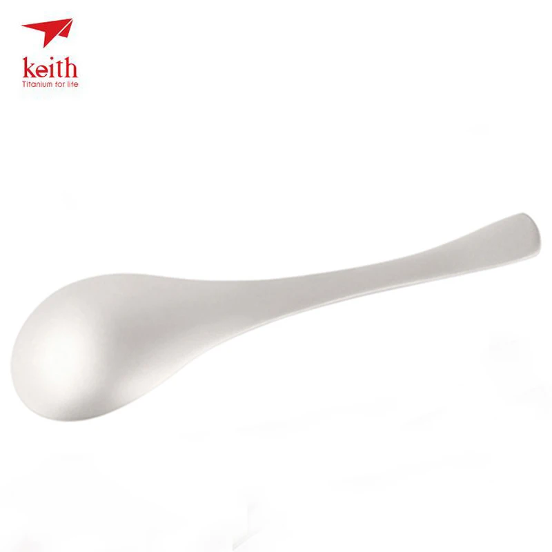 Keith Cutlery Titanium Outdoor Camping Hiking Picnic Titanium Spoon Flatware For Camping Tableware Equipment 170mm Ti5204