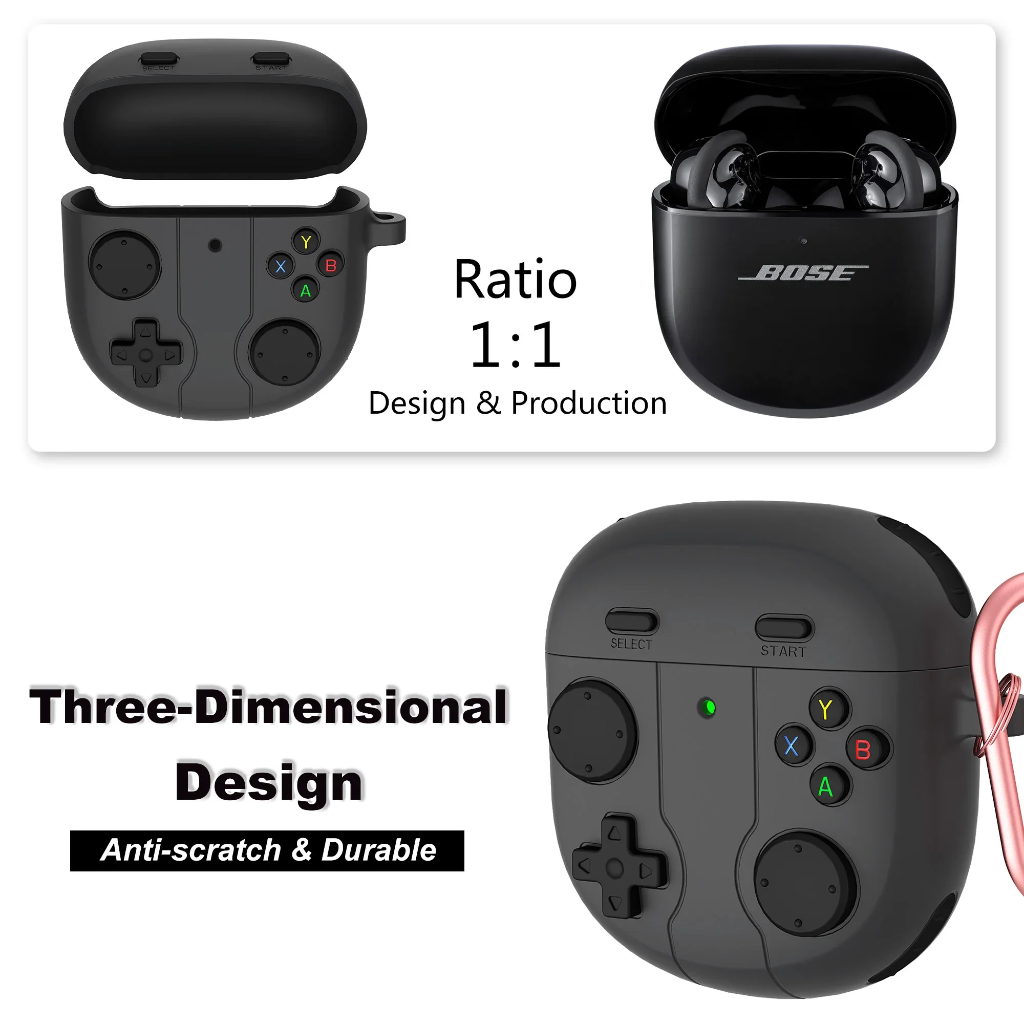 เคสสําหรับ BOSE QuietComfort Ultra / QuietComfort หูฟัง 2 เคสซิลิโคน 3D ความคิดสร้างสรรค์ QuietComfort Ultra หูฟังกรณี