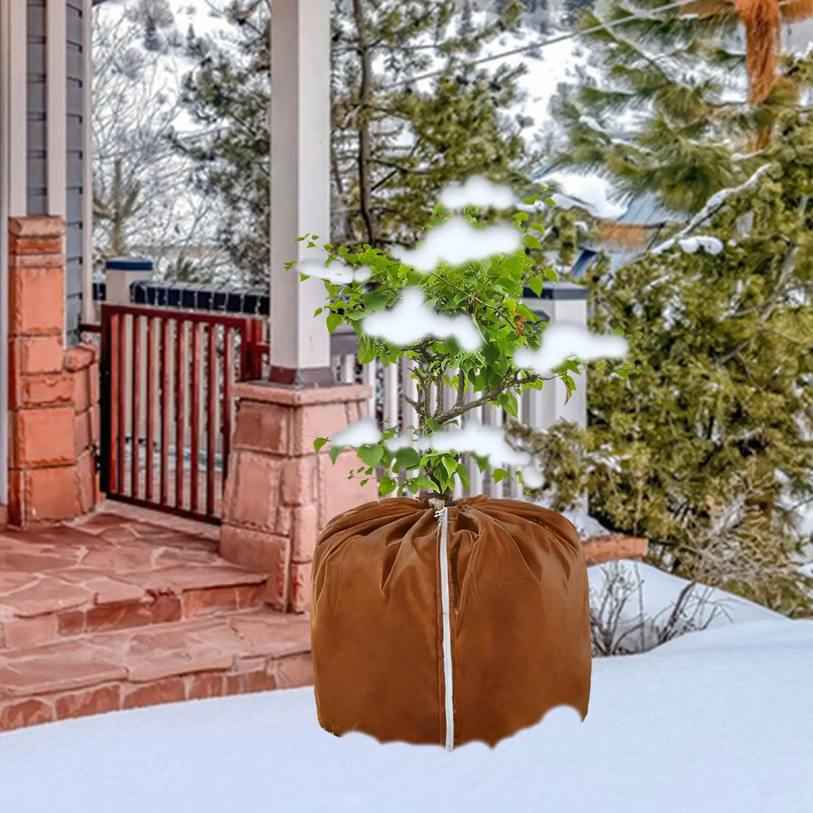 

Plant Cover Freeze Protection Winter Shrub Cover Tree Frost Blanket Breathable Anti-tear Warm Flower Pot Plant Protecting Bag
