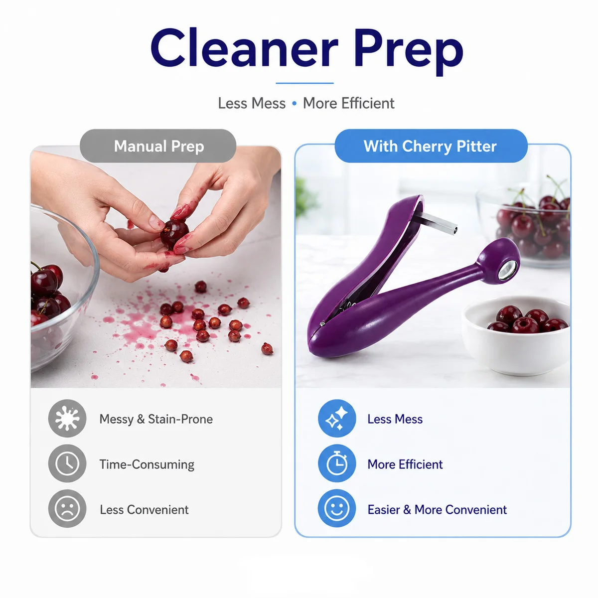 Cherry Kernel Remover Handheld Cherry Pitter Tool and Olive Pitter Easy Press Fruit Corer Seed Stoner for Home Kitchen Baking