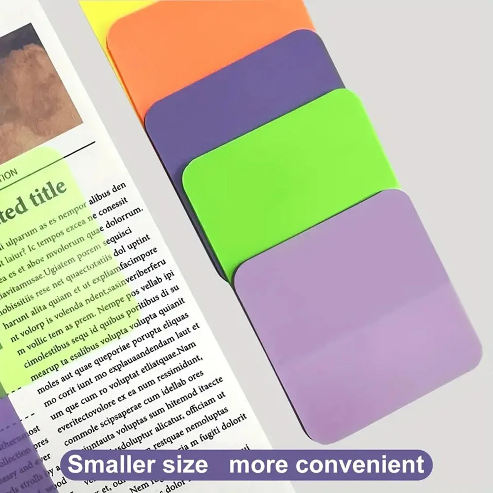Translucent PET waterproof fluorescent multi-color sticker square set index sticker student office notebook