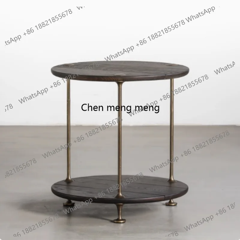 

Nordic oak wrought iron living room bedroom storage coffee table