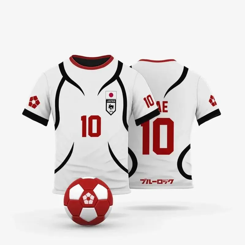 2025 Blue Lock Japan U20 White Cartoon Anime Cosplay Men's Jersey Summer fashion trend Short Sleeve tops Student sports jerseys