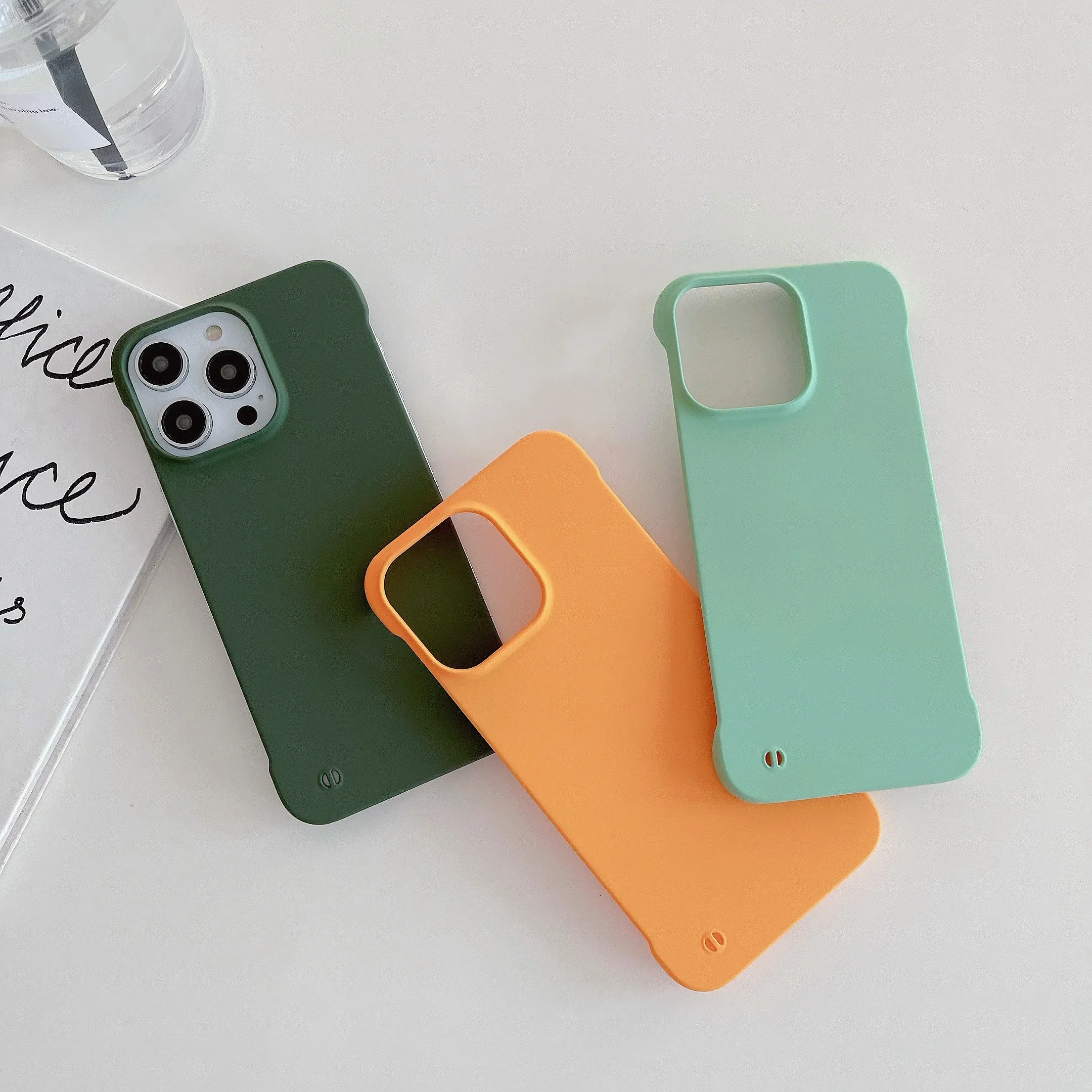 Candy Color Hard Plastic Slim Frameless Phone Case For iPhone 16 15 14 Plus 13 12 11 Pro XS Max XR X Cover