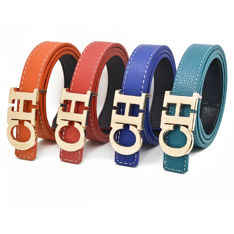 New Men's and Women's Belts Fashionable and Popular Letter Buckle Real Leather Versatile Jeans Decoration Men's and Women's