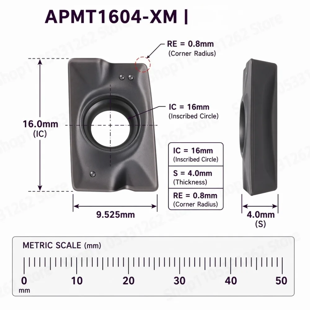 Numerical Control Milling Insert APMT1604-XM Carbide Milling Insert Fast Forward R0.8 Coated Coarse Milling Machine Insert