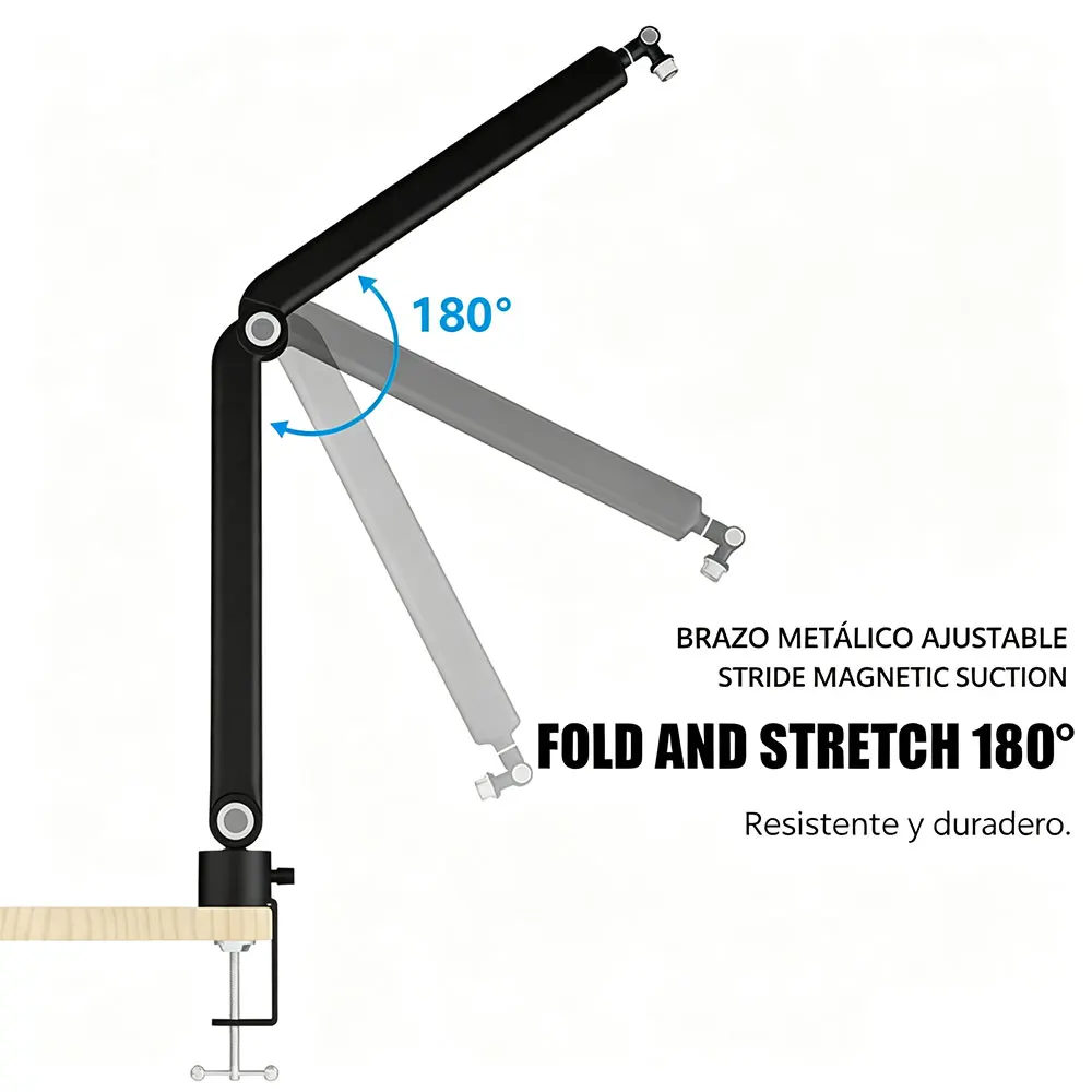 AK-22 Microphone arm bracket, Foldable Mic bracket with extension rod、desktop installation cable management