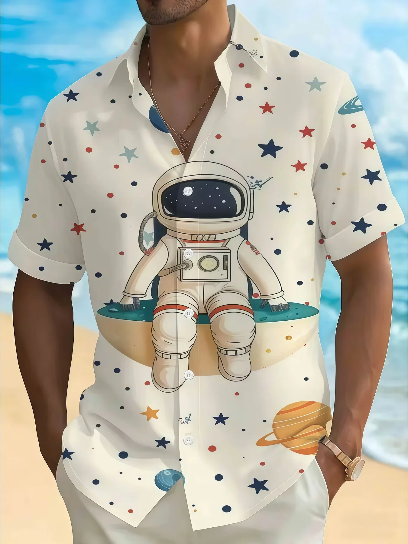 Men's Floral Hawaiian Shirt Summer Fashion Casual Man Short Sleeve Lightweight Breathable Beach Vacation Party Tops