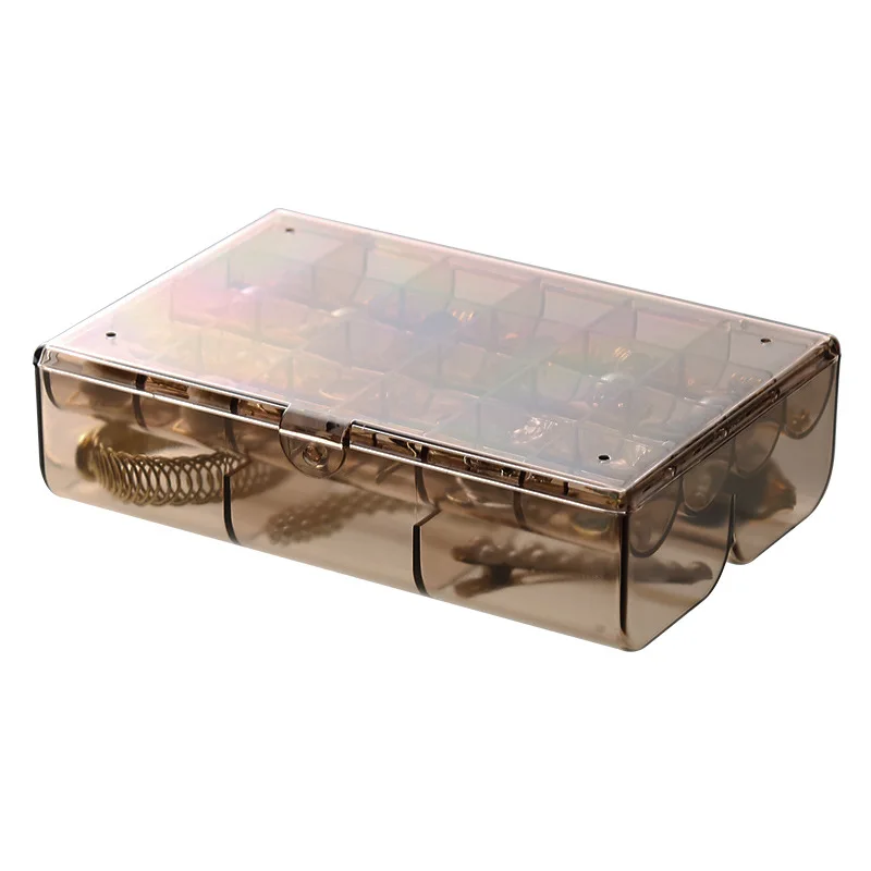 30 Grids Double-Decker Portable Compartment Jewelry Case Secure with Snap Closure for Necklaces Earring Accessories Storage Box