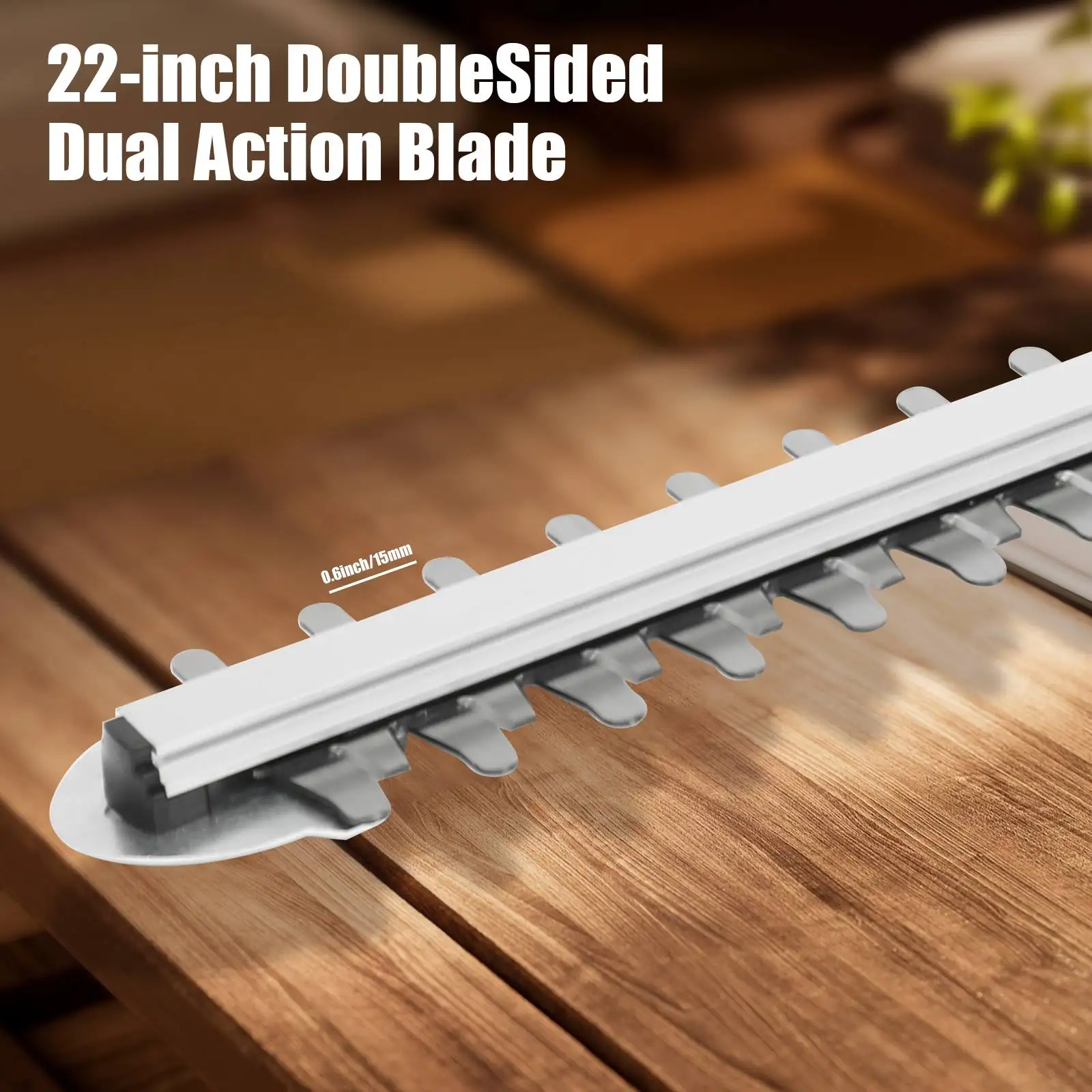 ماكينة تشذيب التحوط اللاسلكية 21 فولت 22 بوصة ماكينة تشذيب التحوط الكهربائية مع بطارية 1500 مللي أمبير وشاحن مع شفرة مزدوجة الحركة سعة 3/5 بوصة #5