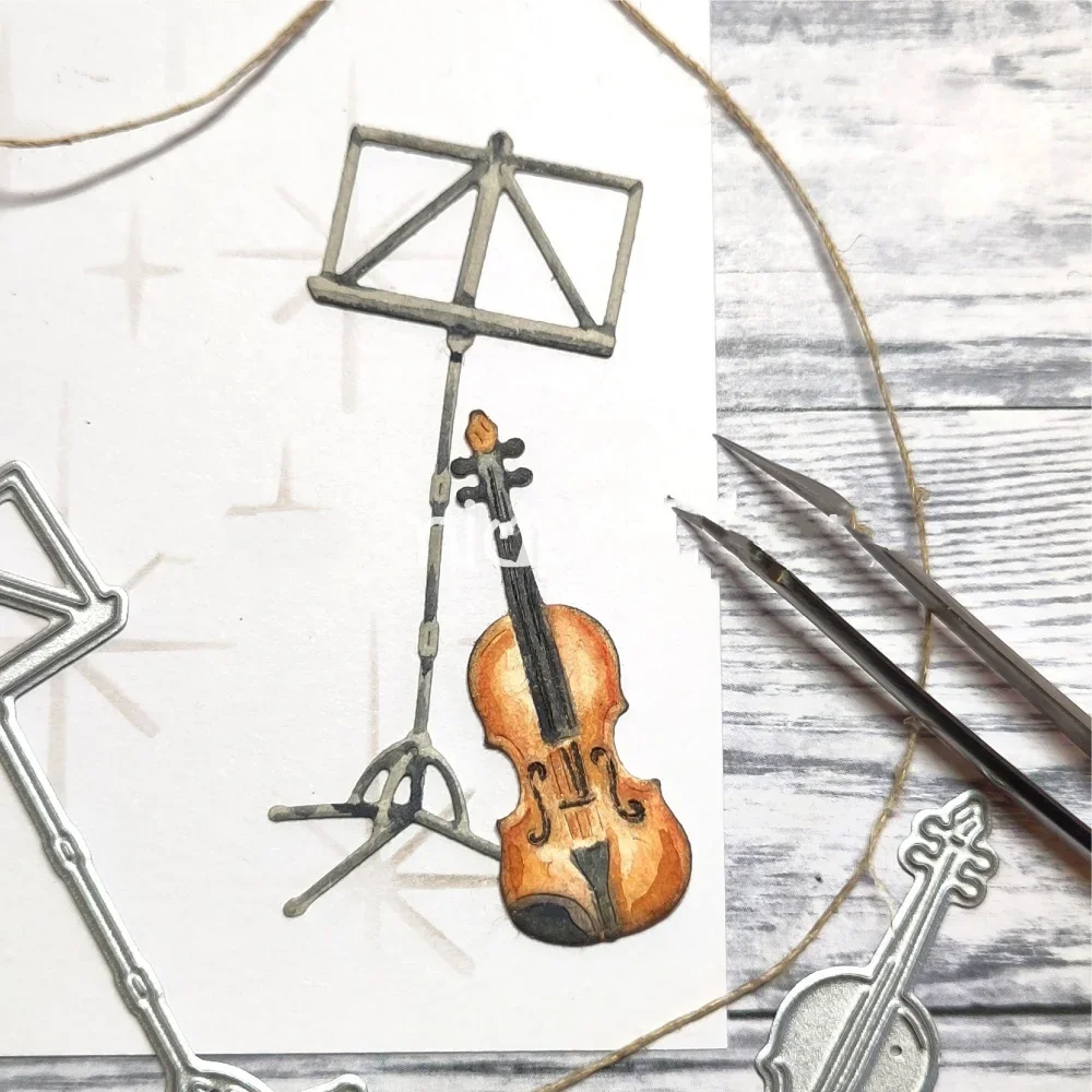 

Violin Metal Cutting Dies For DIY Scrapbooking Photo Album Craft Decorat Paper Card Template Handcraft Gift Card 2024 Arrival