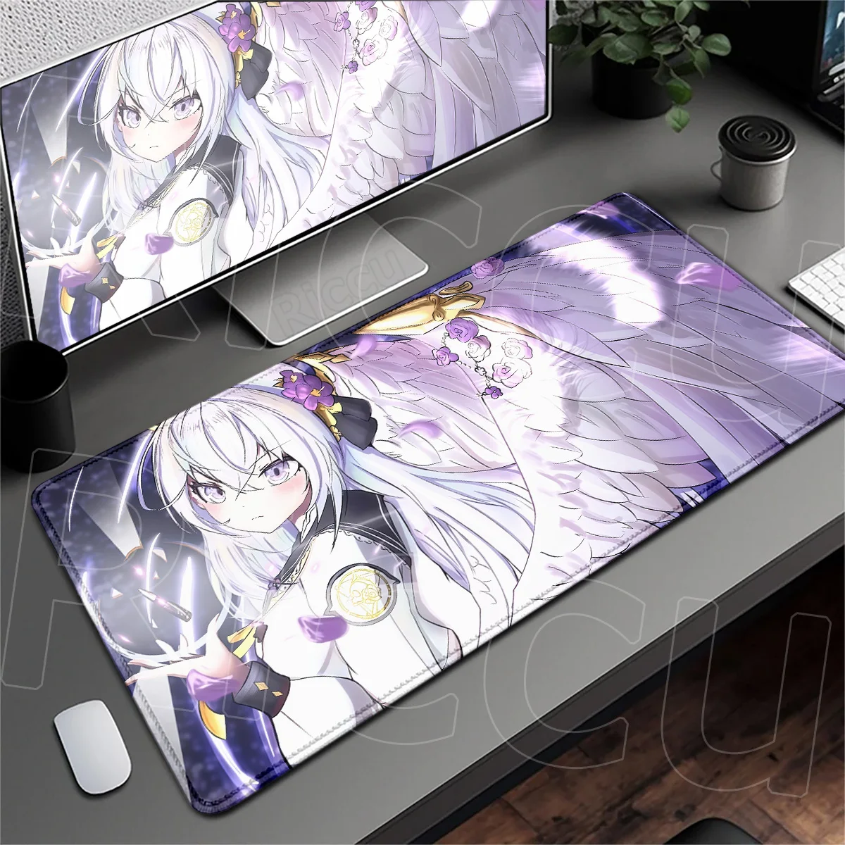 Office Notebook Gaming Desktop Keyboard Mat XXL Cute Girl Shirasu Azusa Blue Archive Anime Mouse Pad Large PC Rubber Accessories