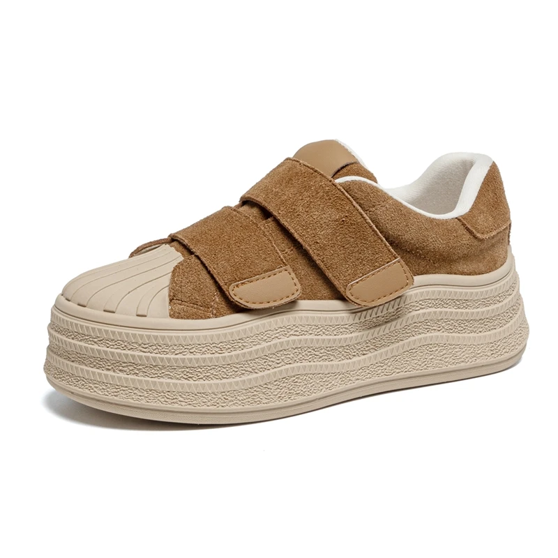 

AIYUQI Women's sneakers Shoe invisible height-increasing skateboard shoes women Genuine leather flat shoes girl spring student