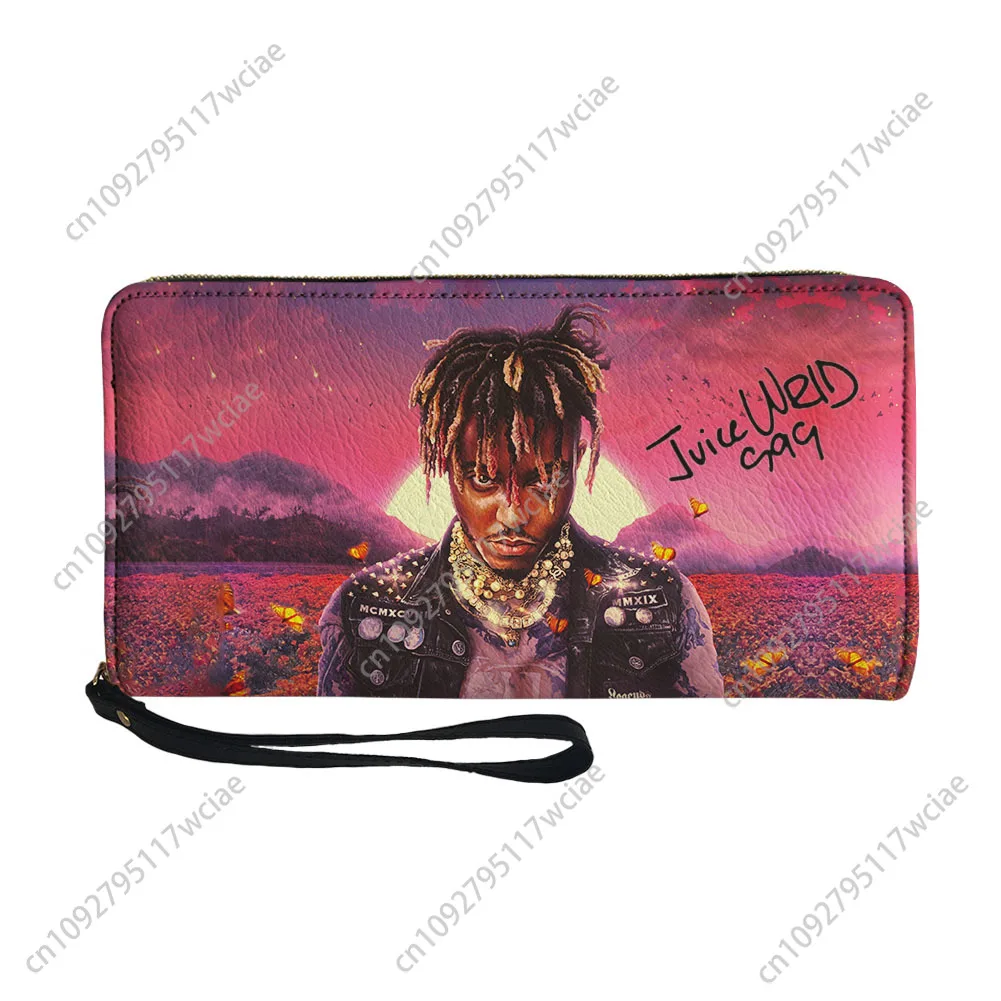 กระเป๋าสตางค์ Juice Wrld 999 ฮิปฮอปแร็ปเปอร์ แบบกำหนดเอง สำหรับผู้ชาย ผู้หญิง วัยรุ่น กระเป๋าสตางค์แบบยาวมีซิป พิมพ์ลายสองด้าน พกพาสะดวก ใช้เป็นกระเป๋าของขวัญได้