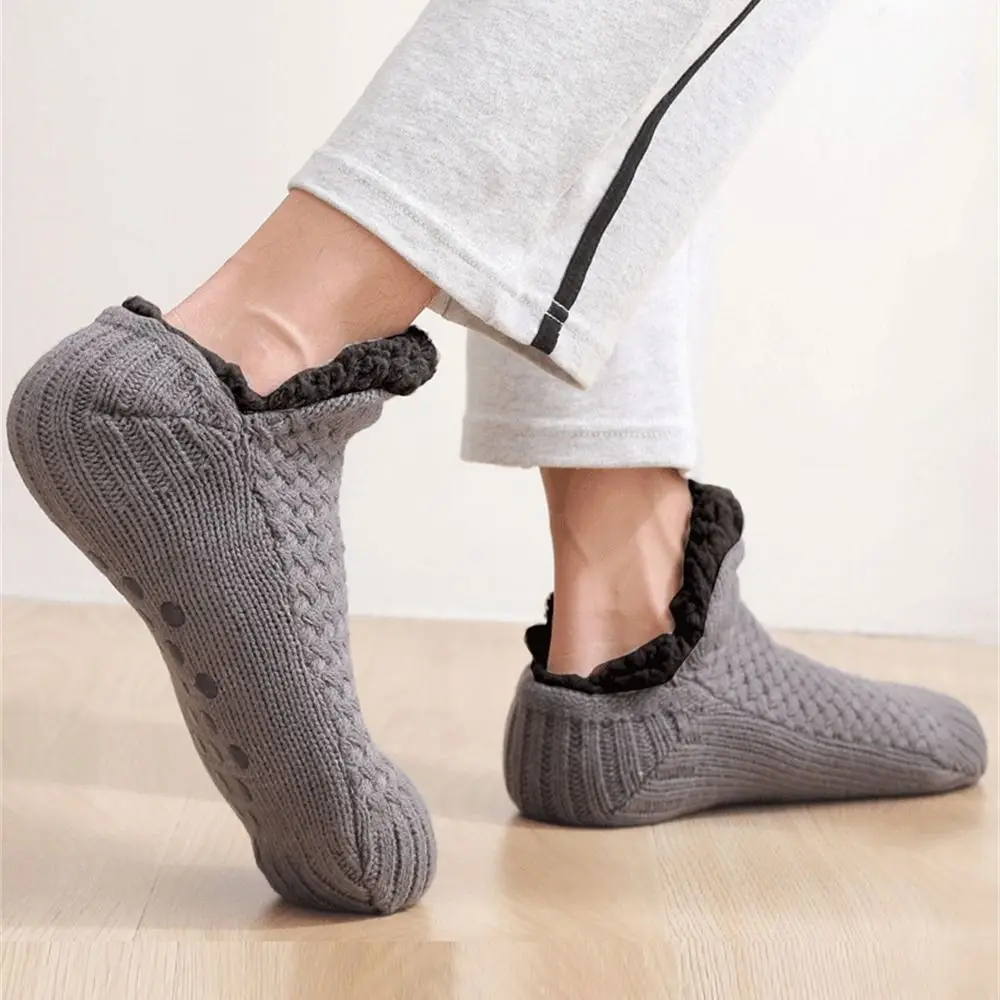 New Winter Warm Floor Socks Plush Soft Non Slip Thermal Socks Velvet Thick Bottom Glue Slipper Socks for Adults