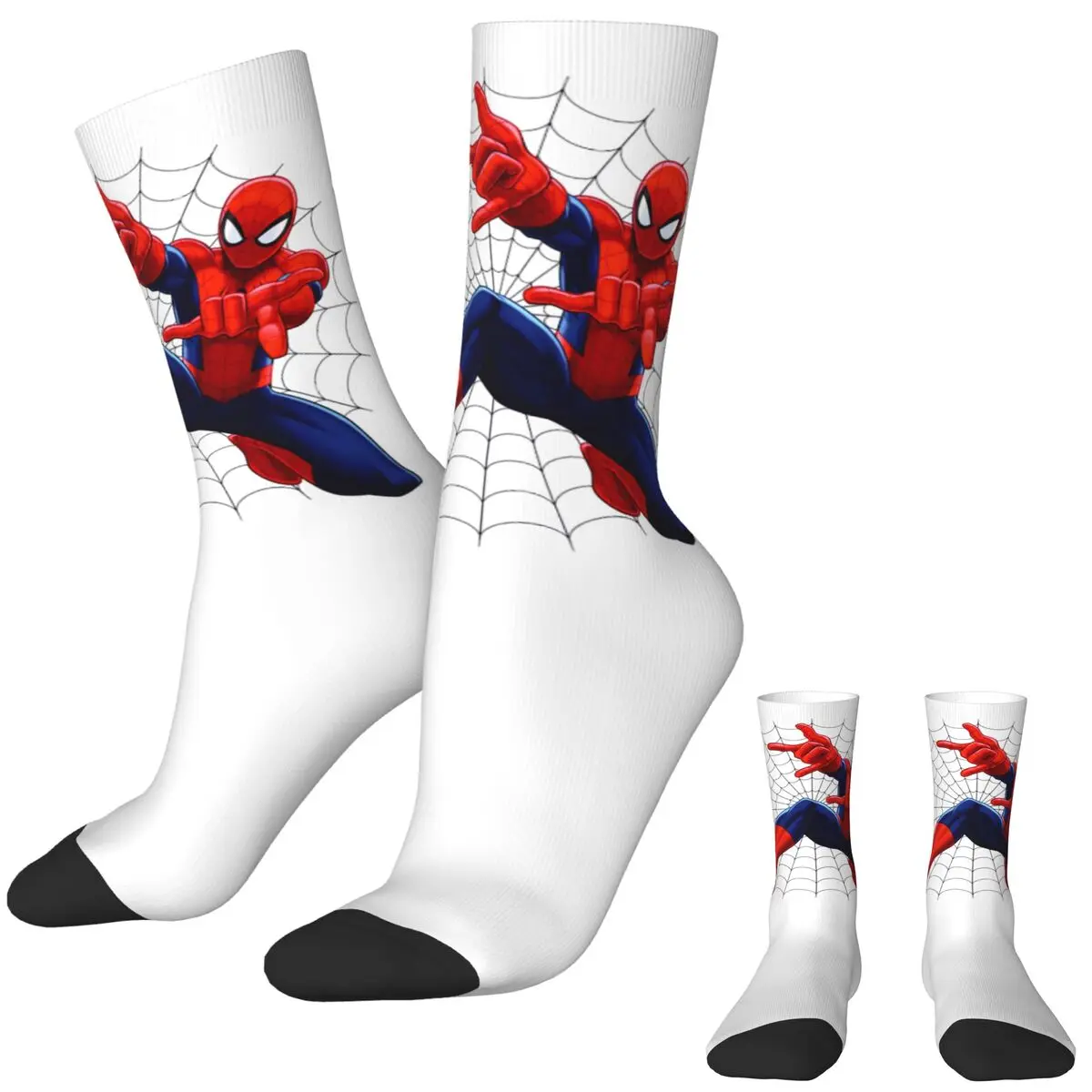 SpiderMan Web Superhero Socks Fashion Stockings Autumn Anti Skid Men Socks Warm Soft Pattern Running Sports Socks