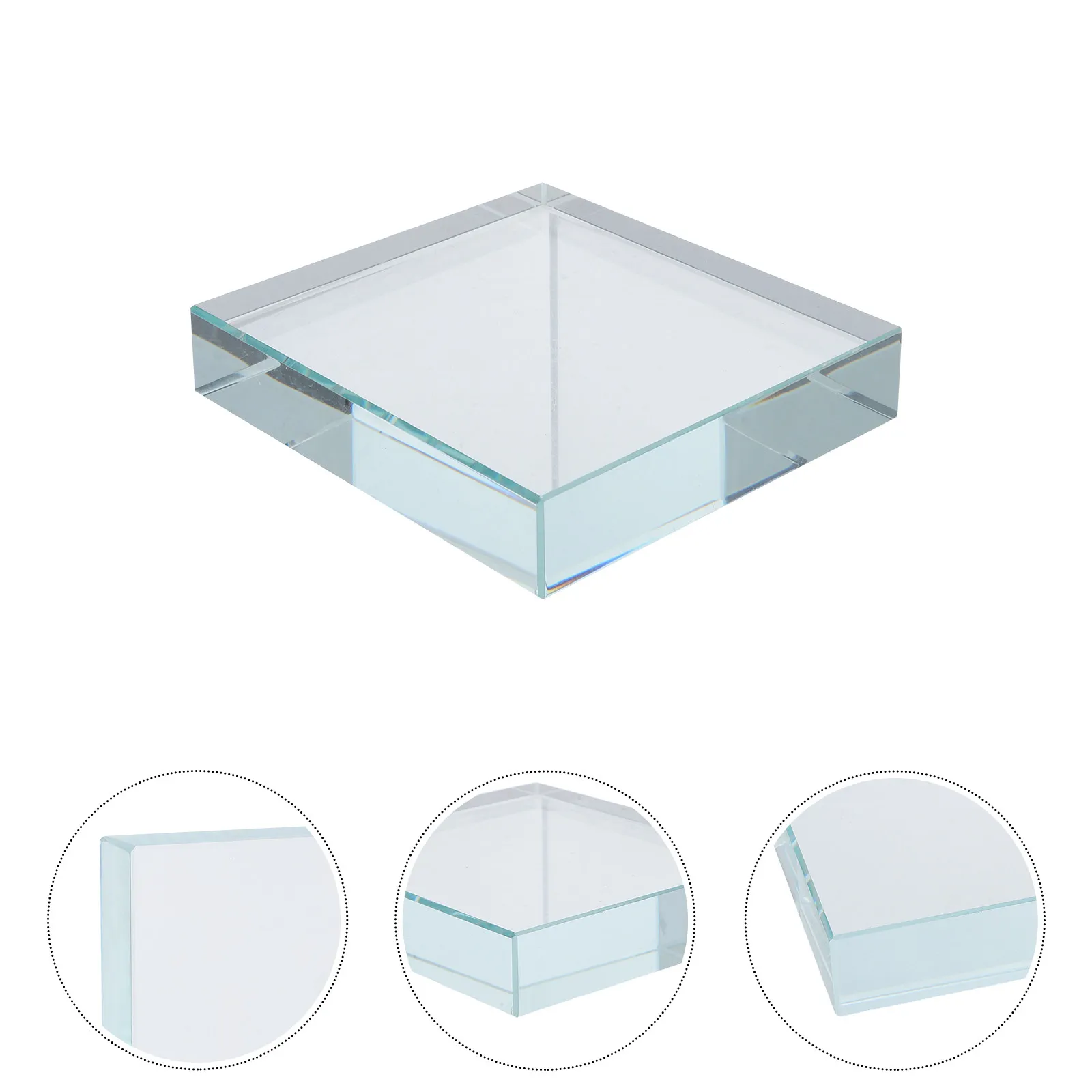Transparent Rectangle Decorative Glass Paperweight Clear Crystal Block for Calligraphy Practice Sewing Fabric Pattern Weights