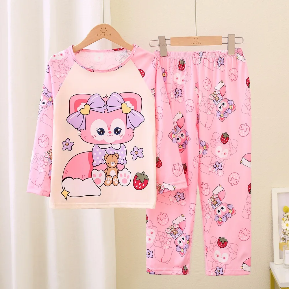 Cinnamoroll Sanrio Children Pajama Sets Causal Fashion Soft Comfortable Kids Sleep Clothes Set Round Neck Long Sleeved Pants