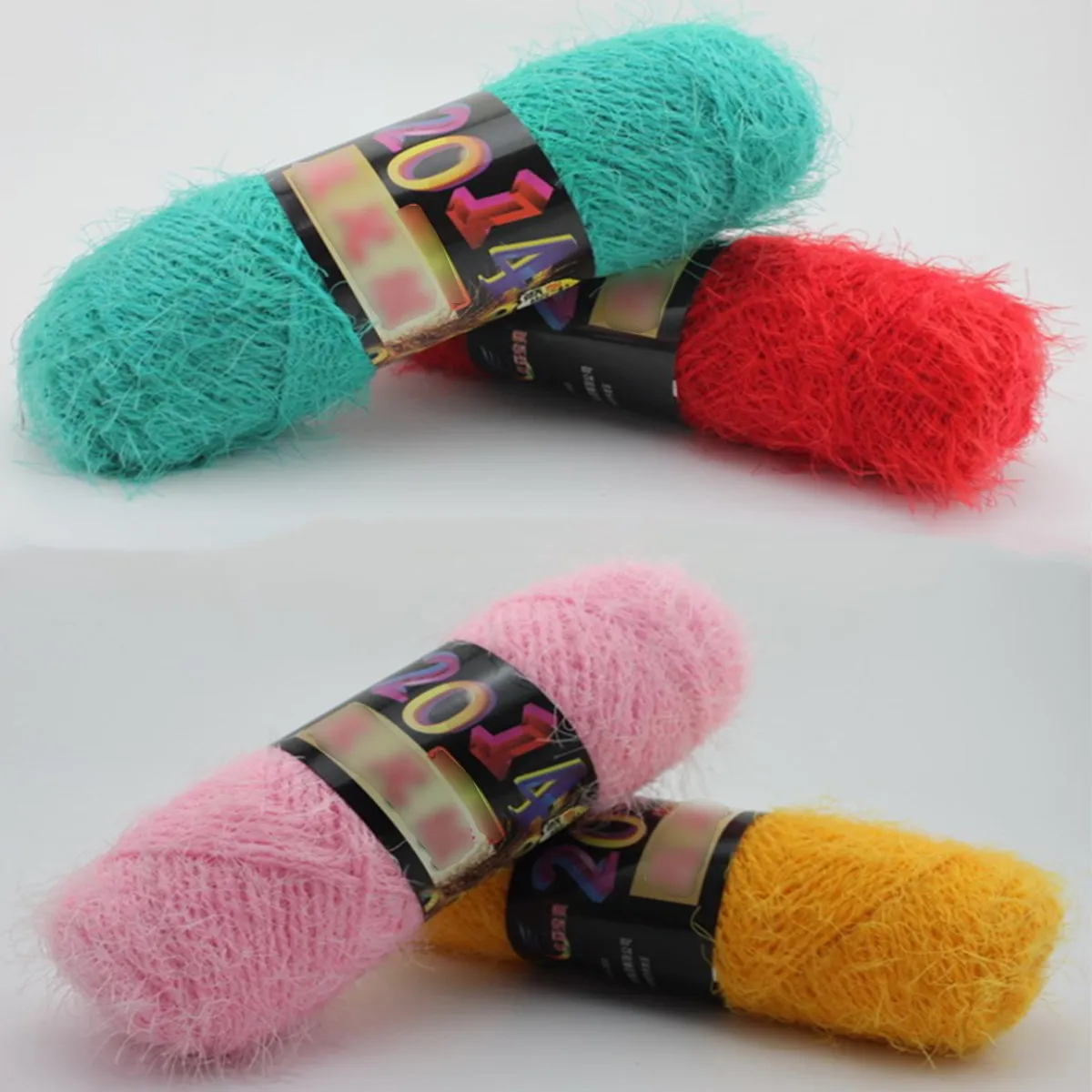 12Pcs Phoenix Tail Eyelash Knitting Yarn Handwoven Soft Yarn for Trendy Garments Accessories Scarves Jackets Multicolor