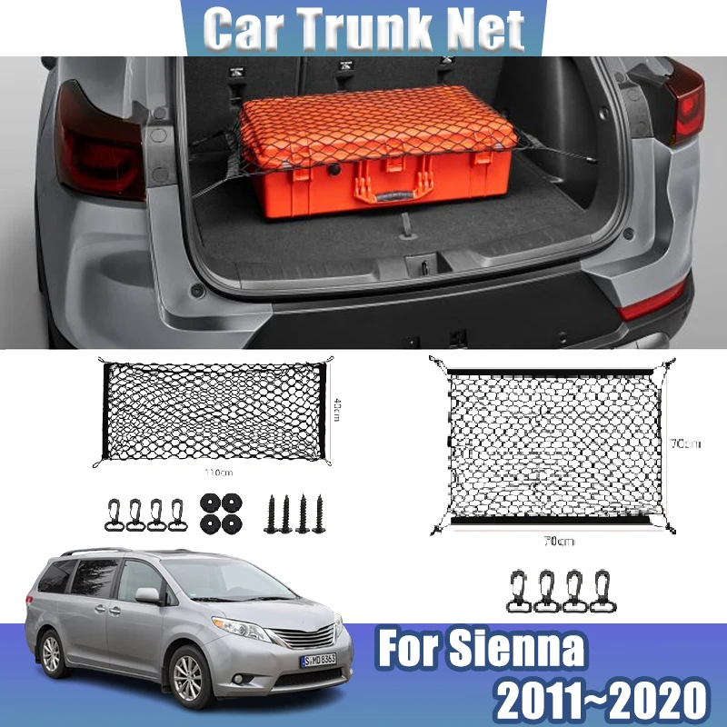 Auto Trunk Net For Toyota Sienna 2018 Accessories XL30 2011~2020 2017 2016 Organizer Elastic Luggage Storag Bags Car Accessories