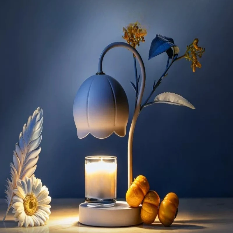 Fauvism Lily of the Valley Lamp Fireless Scented Candle Melting Wax Lamp Gift Box Birthday Gift