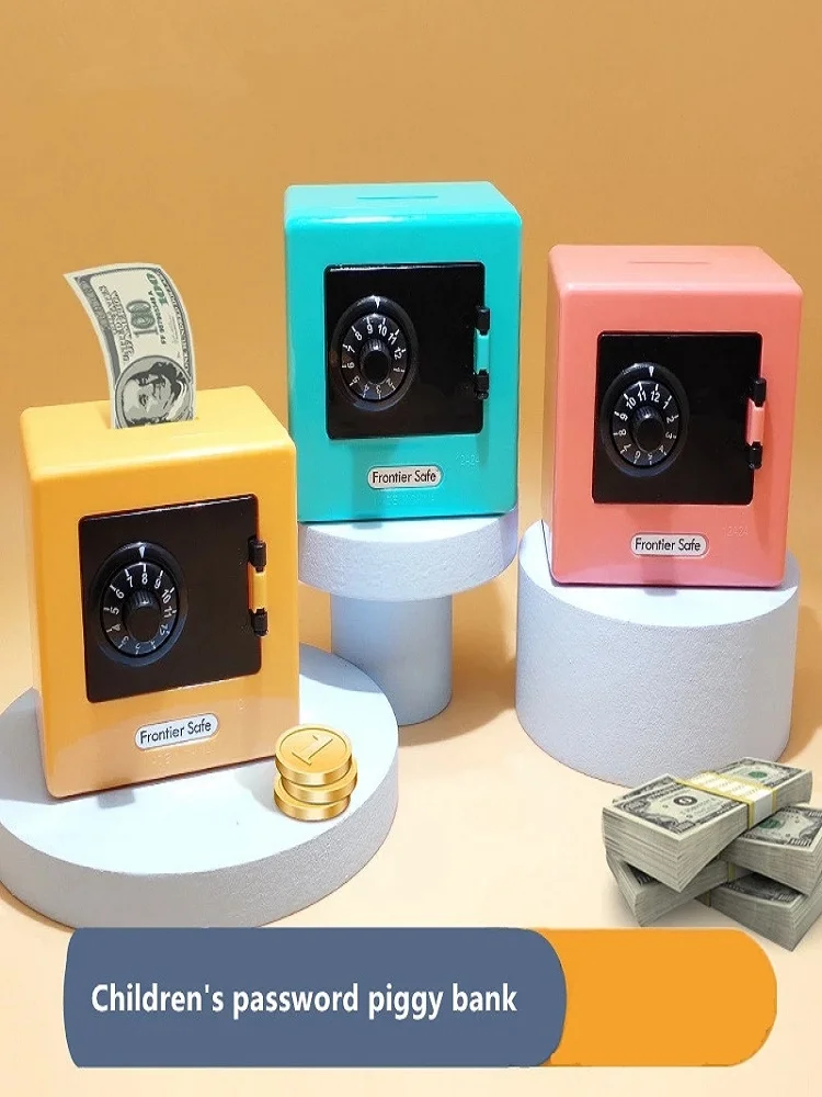 Mini ATM Piggy Bank ATM Machine Best Gift,Code Piggy Bank Money Counter Safe Box Coin Bank for Boys Girls Password Lock Case