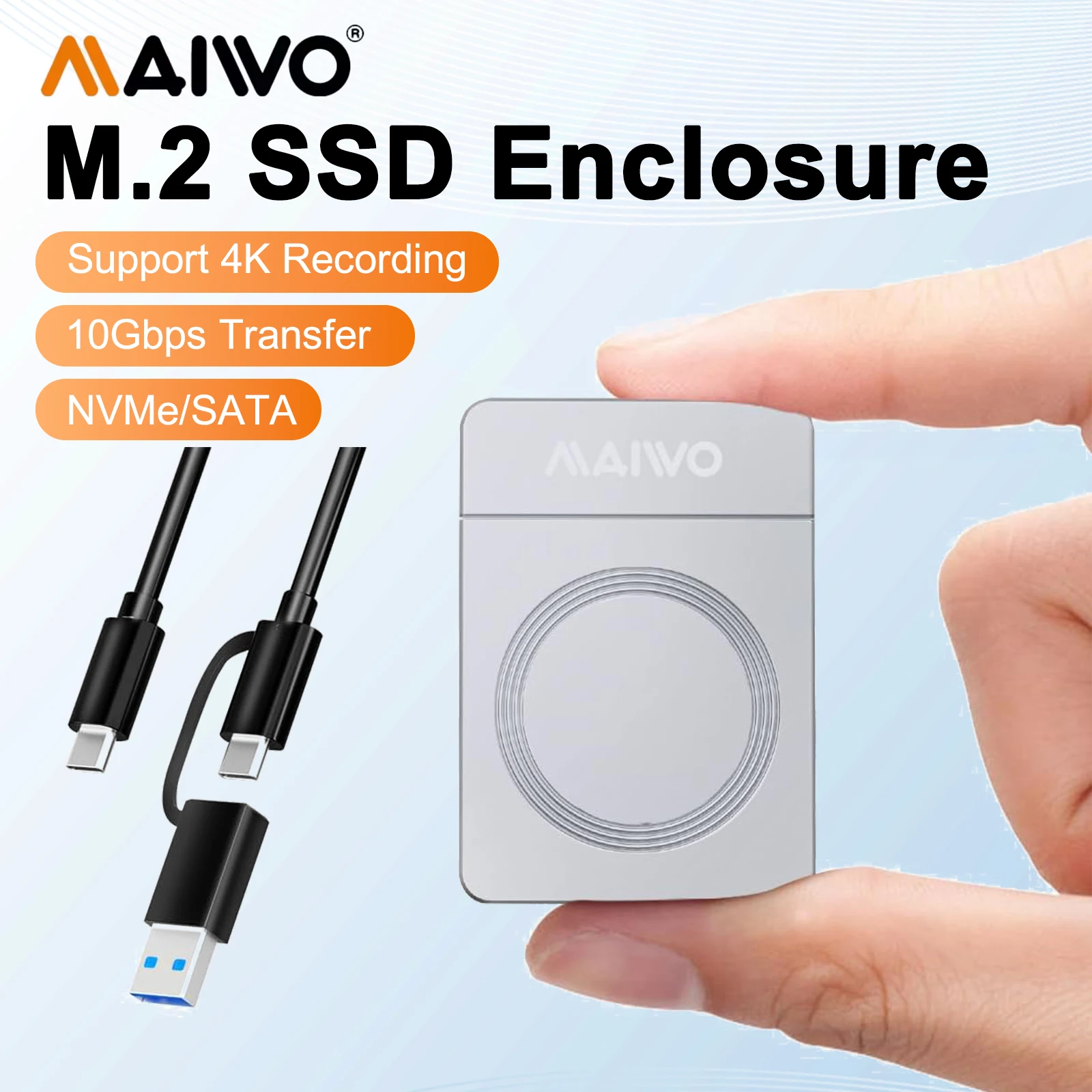

MAIWO USB-C 2230 M.2 SSD Case NVME PCIE SATA NGFF Drive 2TB 10Gbps Hard Drive Disk for PC Supports Prores Videos/Live Streaming