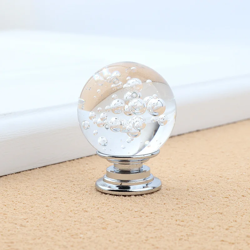 Round 3cm Crystal Bubble Ball Furniture Handle Kitchen Cabinet Door Knob Drawer