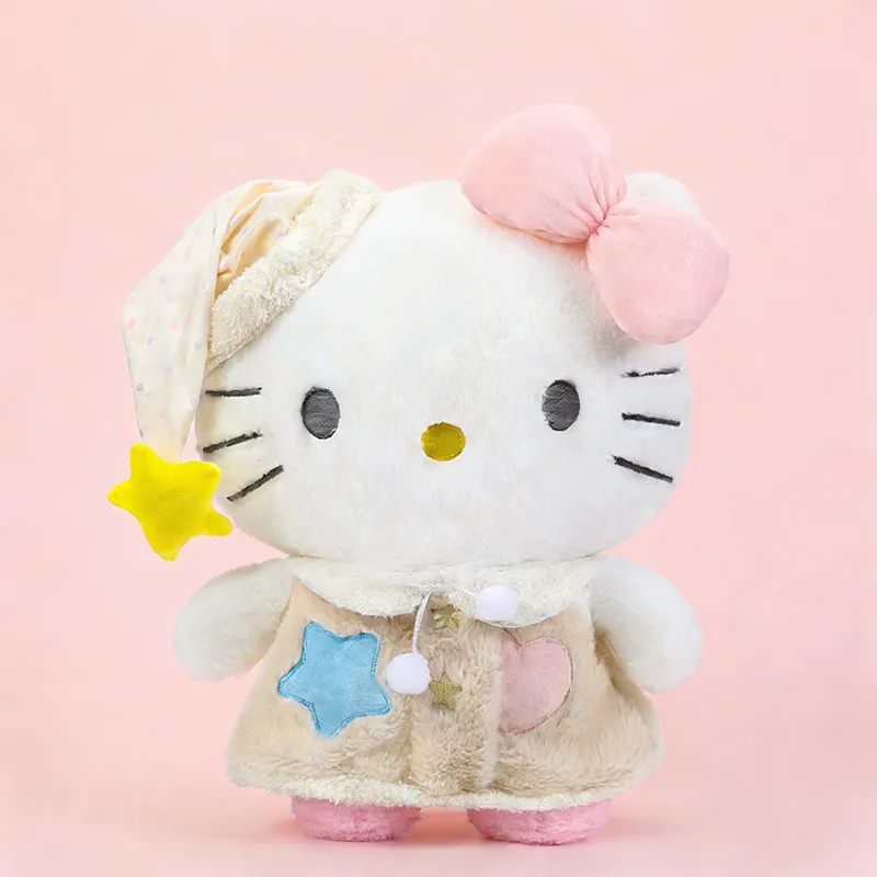 

Супермилая плюшевая игрушка Sanrio Hello Kitty для детей, мягкая и уютная, в дизайне пижамы, идеальный подарок на день рождения, очаровательная детская игрушка