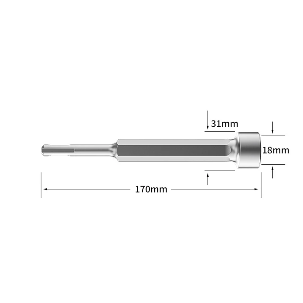 3pcs hex socket hammer bit set for electric hammers square shank interface for stable locking and efficient torque transfer