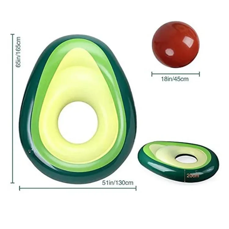 نفخ الأفوكادو بركة تعويم العائمة مع الكرة طوافة بلاستيكية للسباحة الرياضات المائية الصيف شاطئ السباحة فراش ألعاب احتفالات صالة طوف