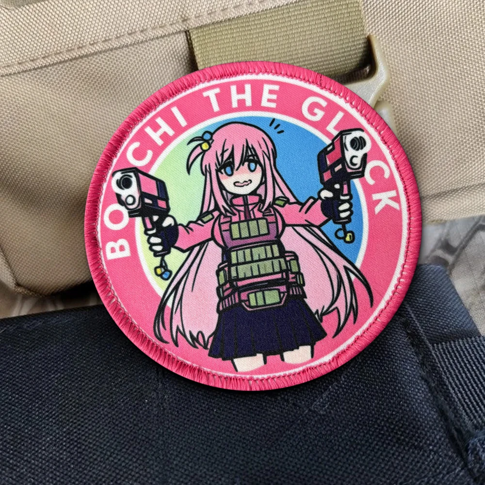 Parche táctico Bocchi moral anime rosa – velcro gancho y bucle - imagen 5