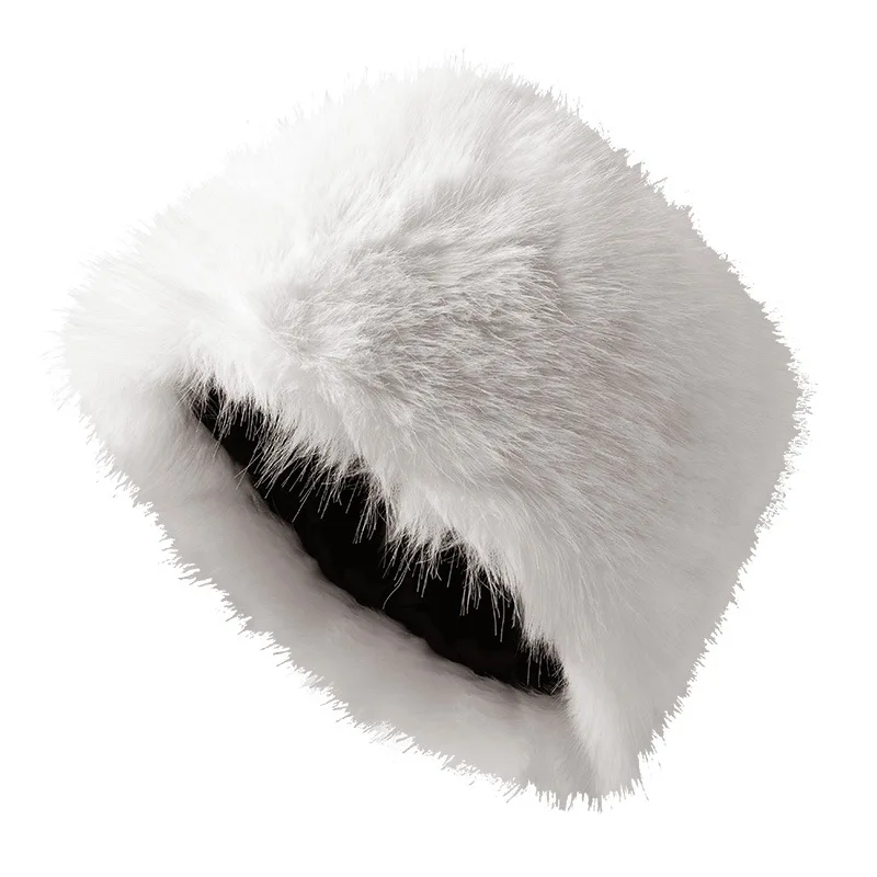New Fluffy Fur Women's Winter Hat Winter Snow Ski Cap Female Faux Fur Thick Warm Windproof Hat Russian Hat Mink Fisherman's Hats
