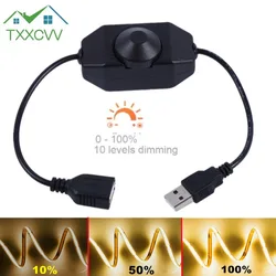 Interruttore dimmer con manopola LED DC 5V Cavo di prolunga USB femmina-maschio con controller ON OFF rotativo Bianco Nero per strisce luminose a LED