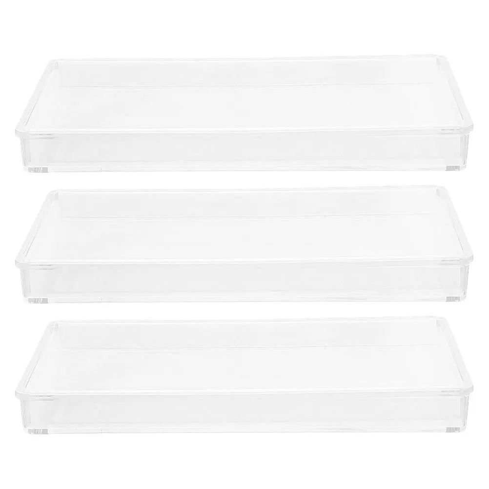 3Pcs Clear Money Case with Sleeves Currency Holder for 100 Banknotes Thickened Plastic Bill Storage Box Protection from Damage