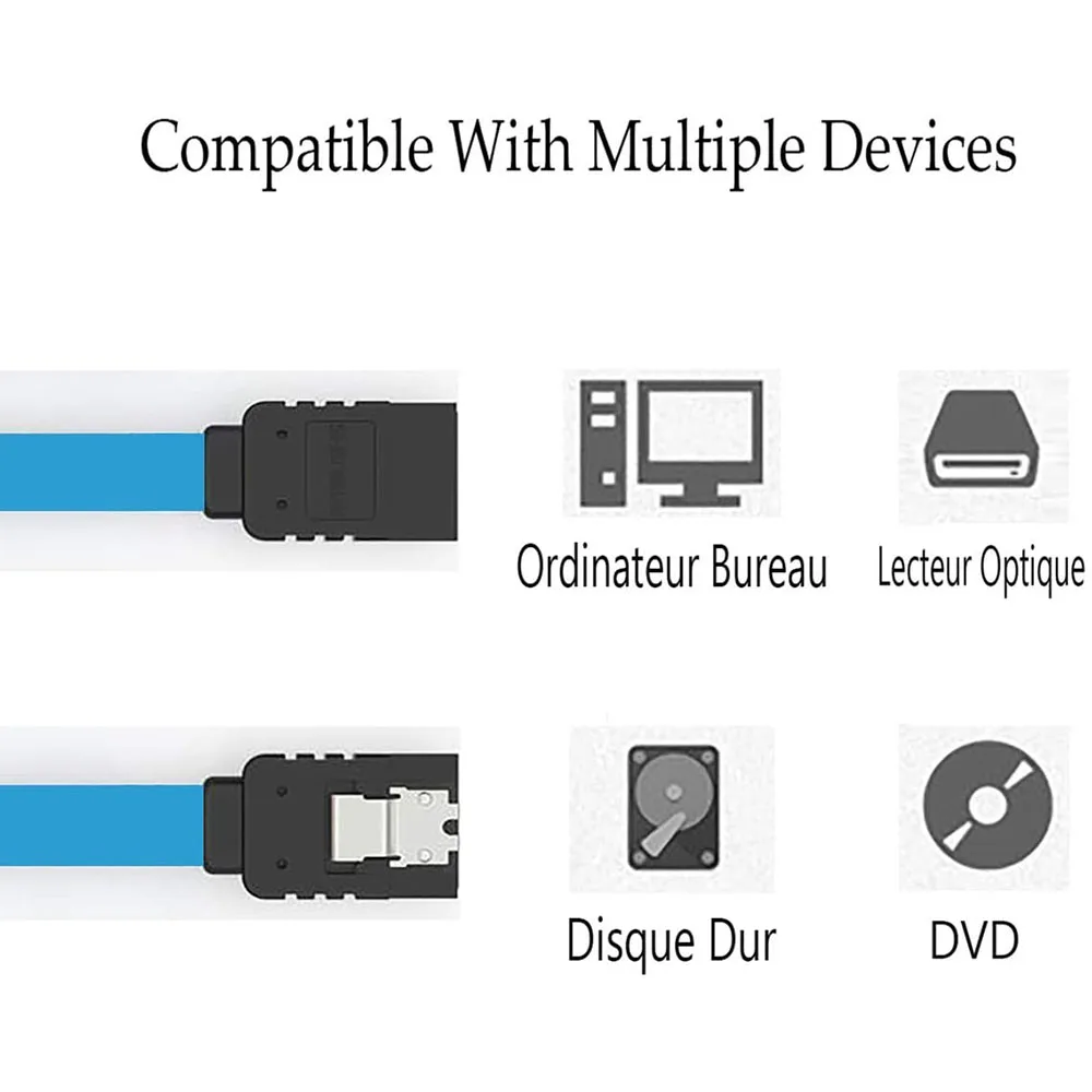 12 Pack 90 Graden Haakse Rechte Sata Iii Hdd Sdd Kabel 6.0 Gbps Met Vergrendeling 16Inch voor Sata Hdd, ssd, Cd Driver